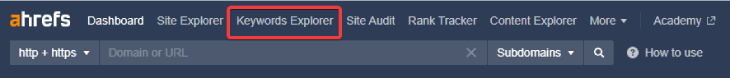 Ahrefs Keyword Explorer tool