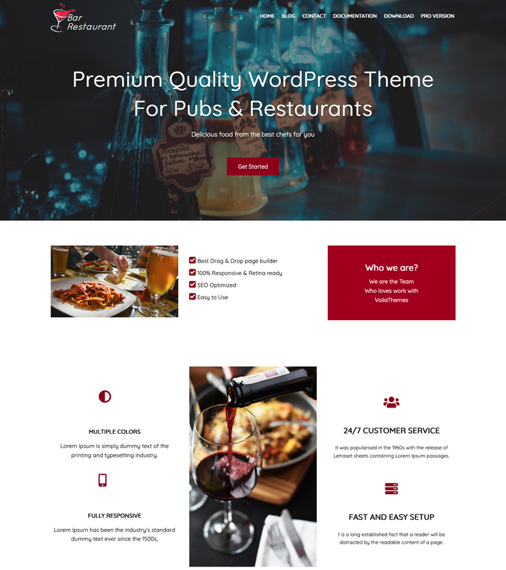 Bar Restaurant Free WordPress Theme