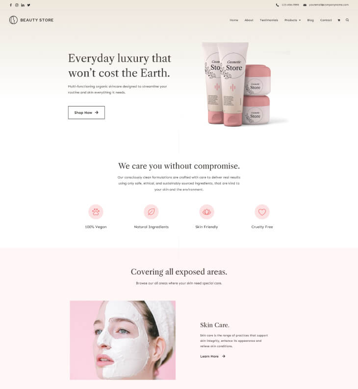 Beauty Store – Rishi Theme Beauty Store Demo