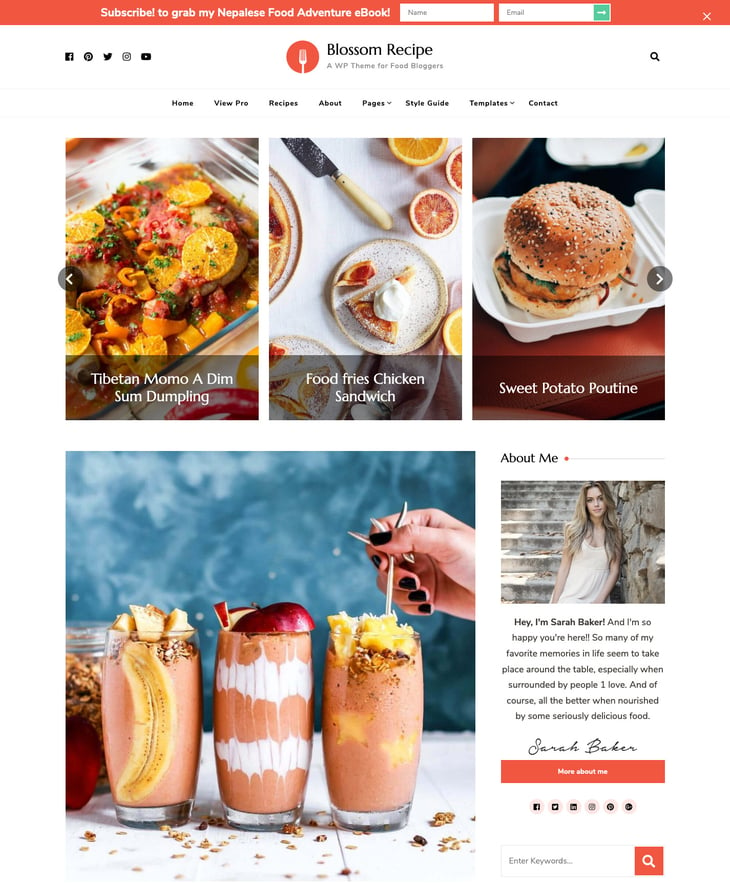 Blossom Recipe Free WordPress Theme