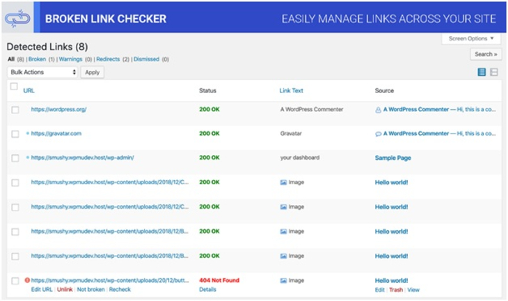 Broken link Checker