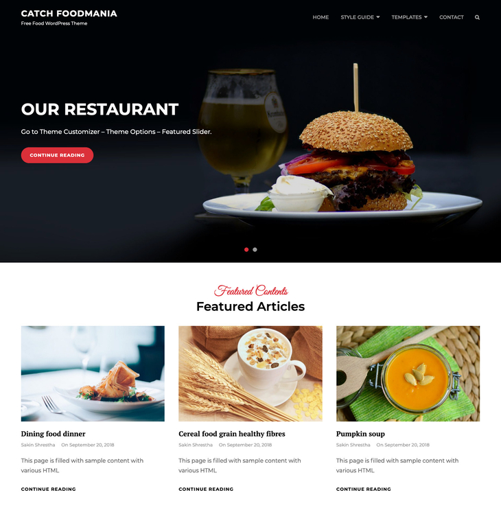 Catch Foodmania Free WordPress Theme