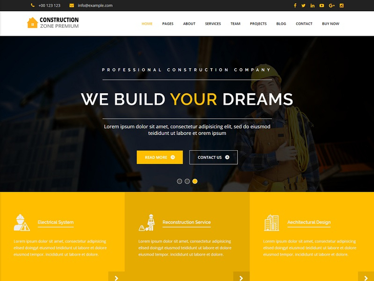 Construction Zone Pro WordPress Theme