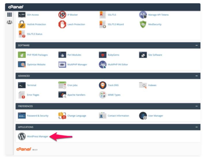 cPanel WP manager