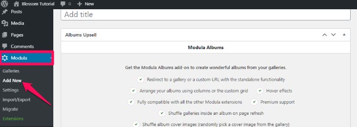 create gallery in modula plugin