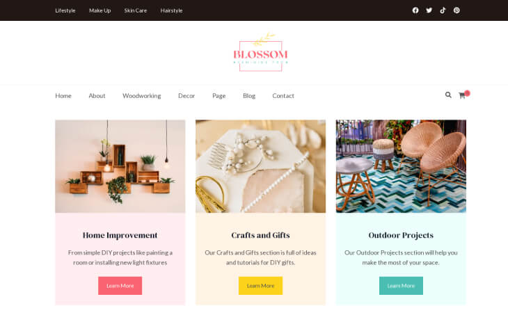 DIY Blog –Blossom Feminine Blogging Theme