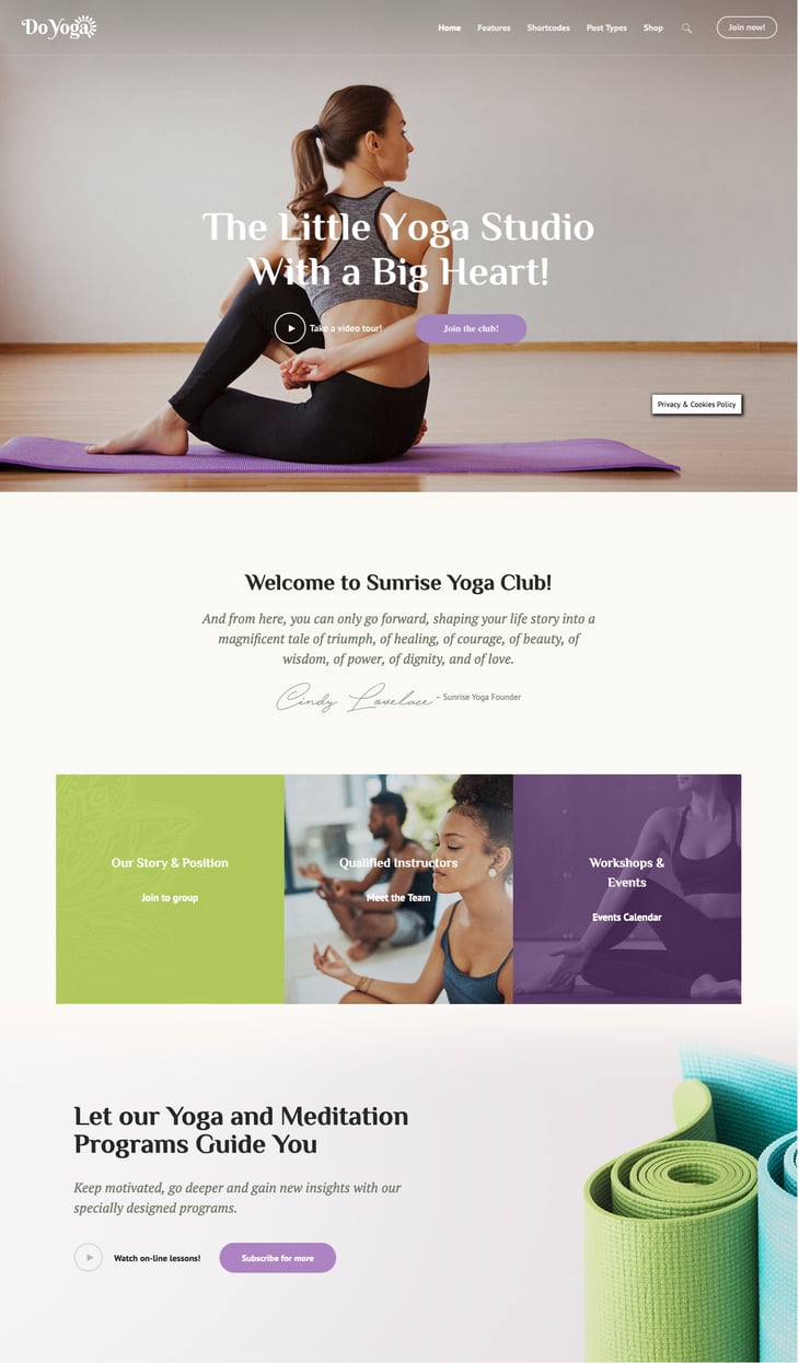 Do Yoga WordPress Theme