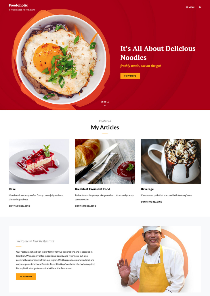 Foodoholic Free WordPress Theme