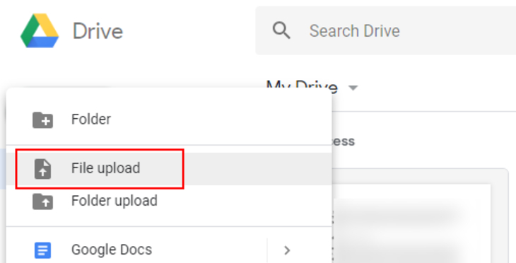 Google Drive File upload