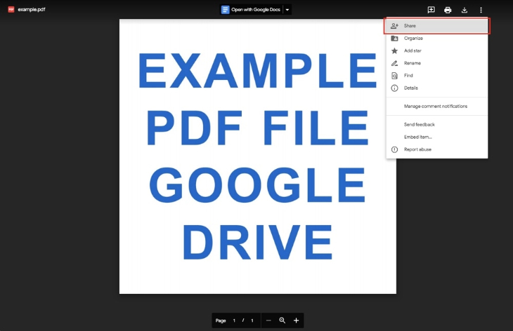 Google drive share