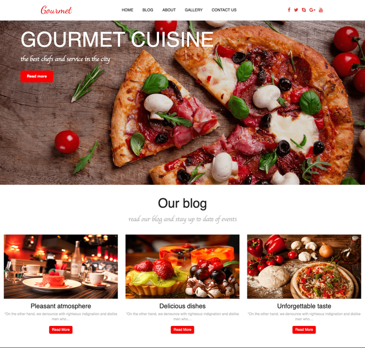 Gourmet Free WordPress Theme