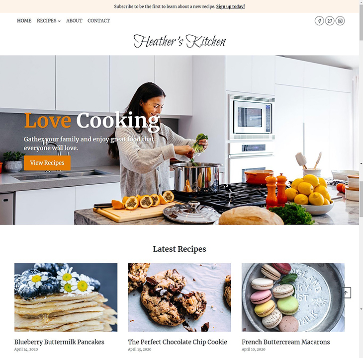 Heather’s Kitchen WordPress Theme