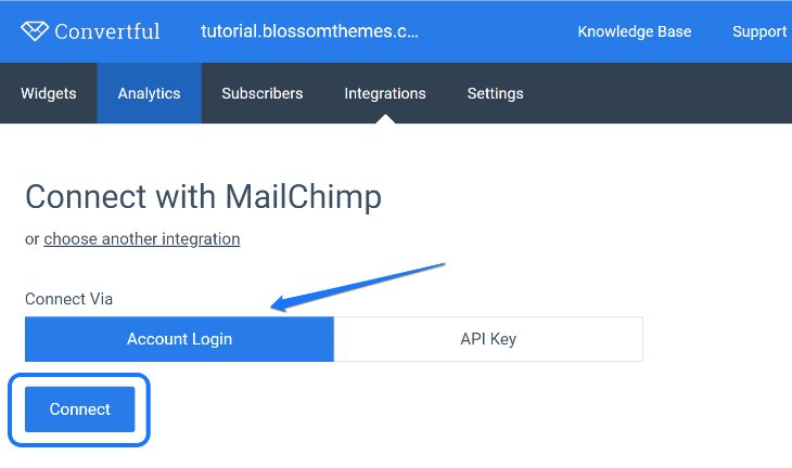 Integrating MailChimp Email Marketing Tool With Convertful