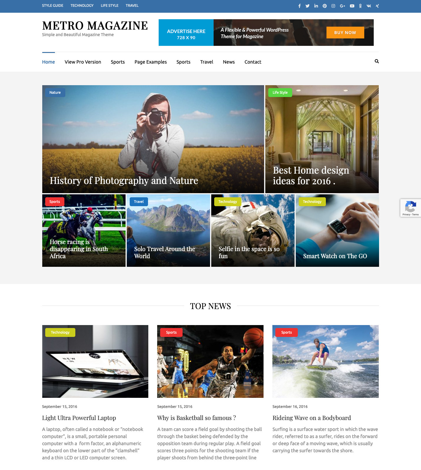 Metro Magazine Pro WordPress Theme