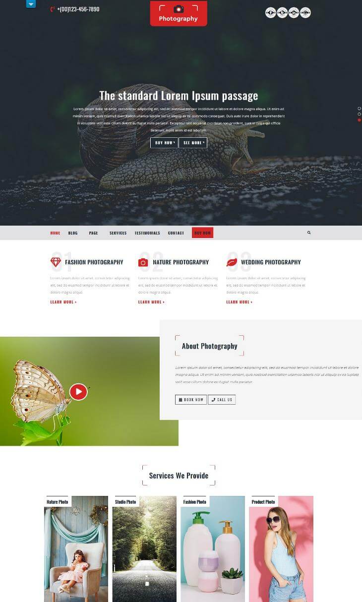 Multipurpose Photography WordPress Theme