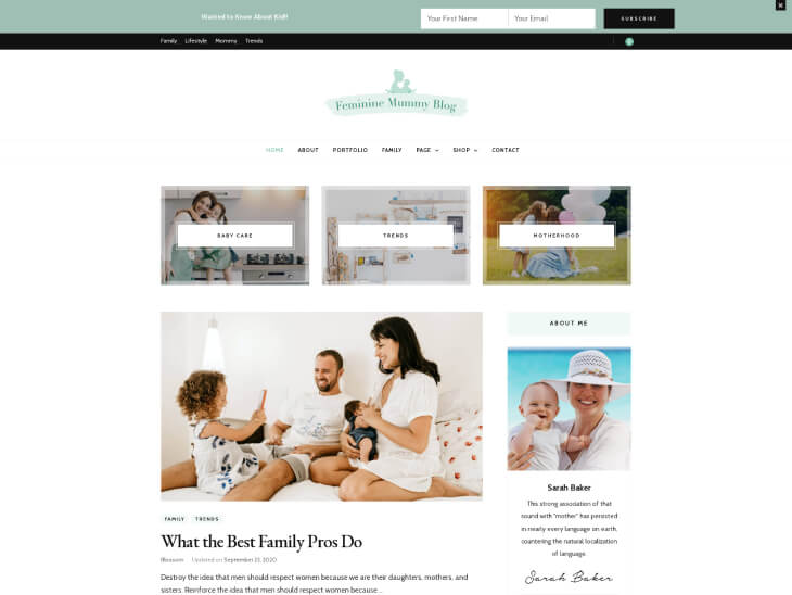 Mummy Blog Template- Blossom Feminine