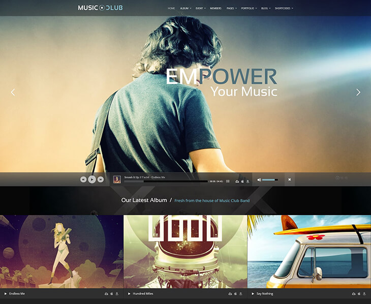 Music Club WordPress theme