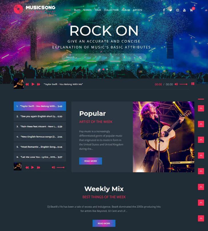 Musicsong WordPress Theme