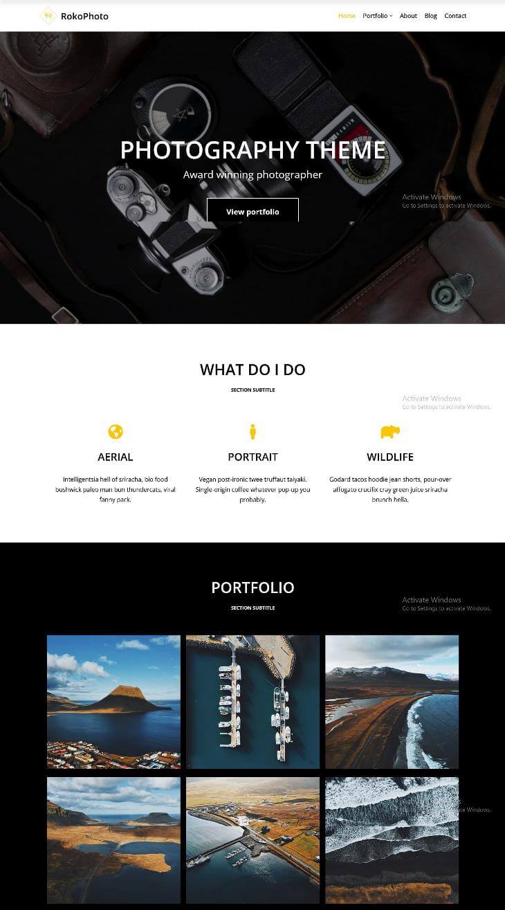 Neve Photography WordPress Theme