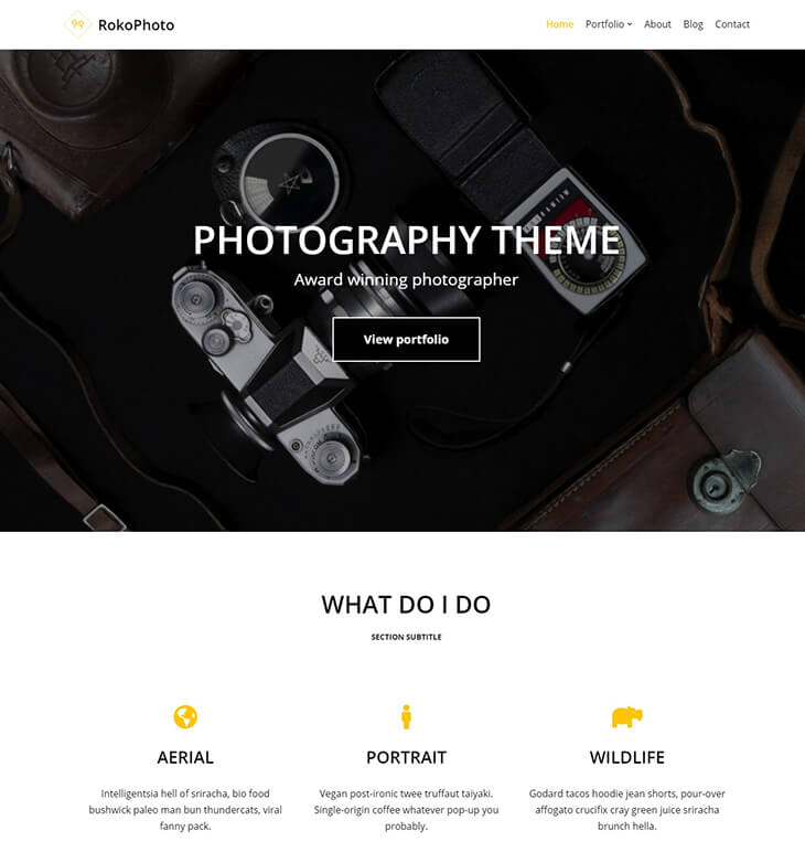 Photography WordPress theme