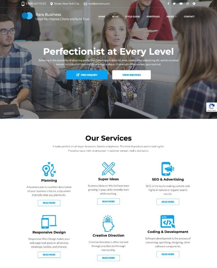 Rara Business Free WordPress Theme