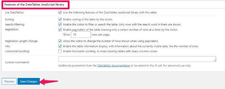 Responsive edits to table in Tablepress plugin