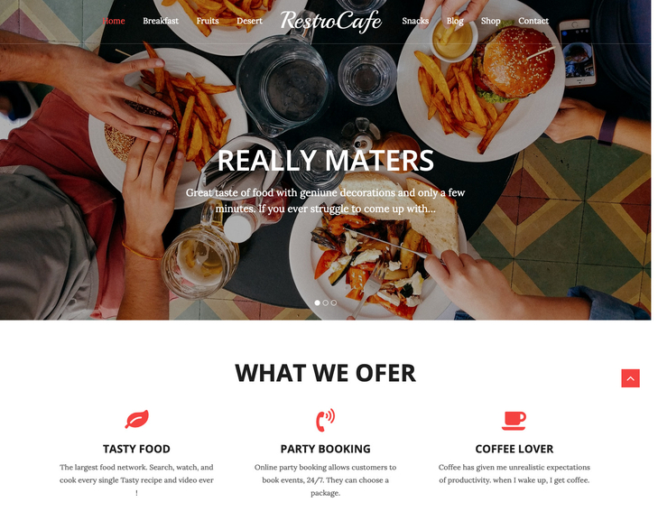 Restro Cafe Free WordPress Theme