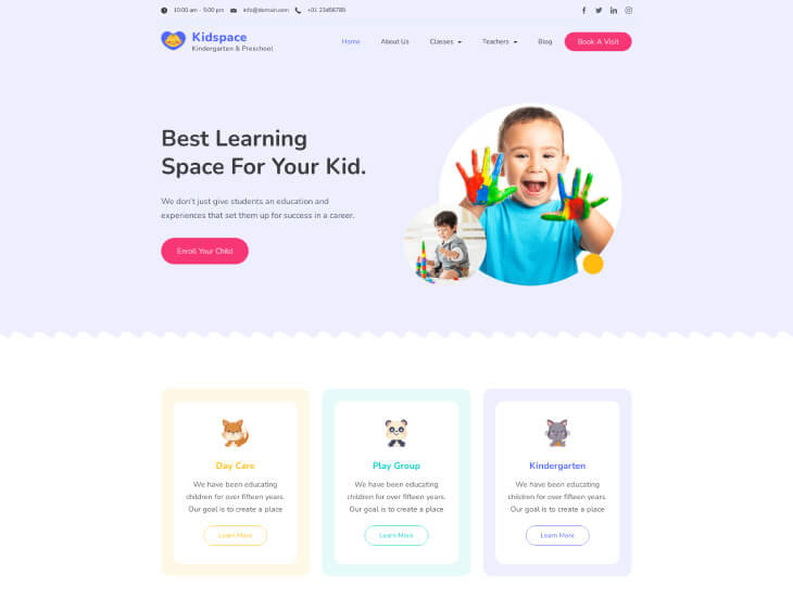 Rishi Theme Kindergarten & Preschool Demo