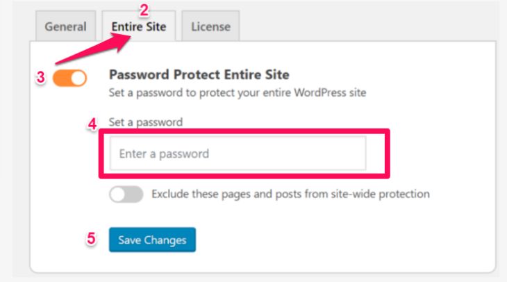 Set password for entire site