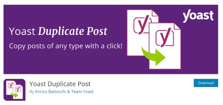 Showing the webpage of Yoast Duplicate Post in WordPress.org