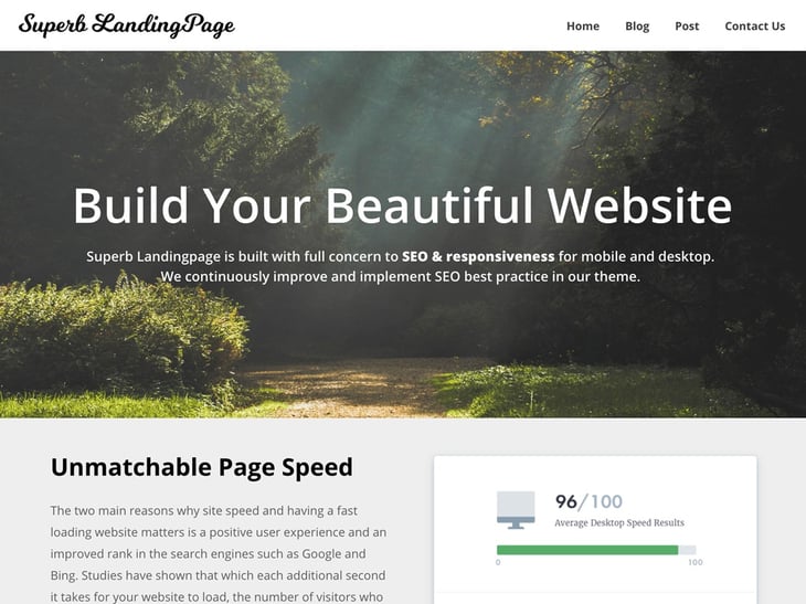 Superb Landing Page WordPress Theme