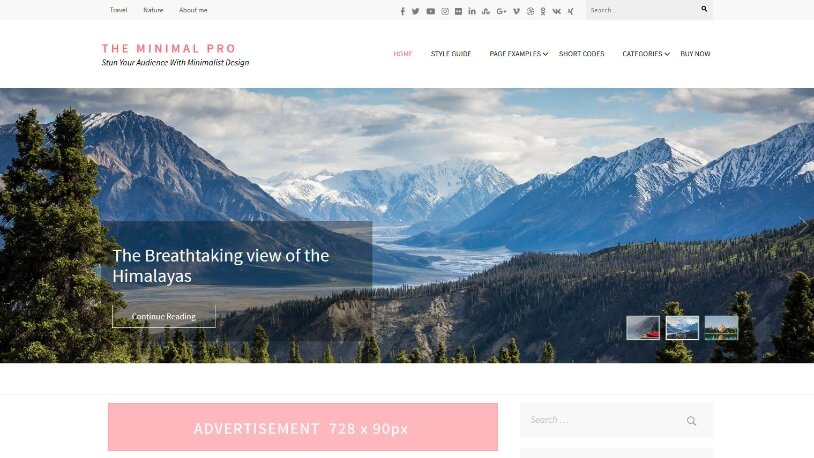 The Minimal Pro WordPress theme