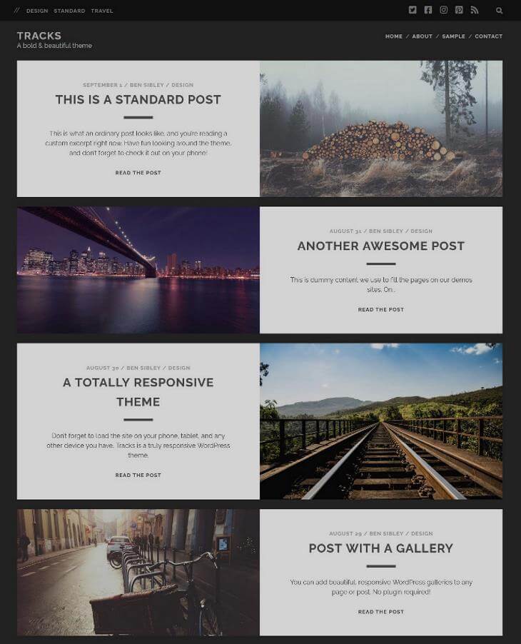 Tracks WordPress Theme