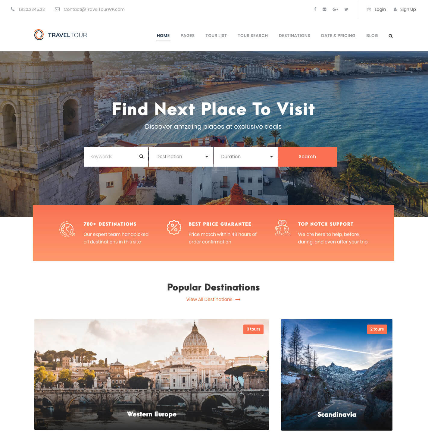 Travel Tour Booking WordPress