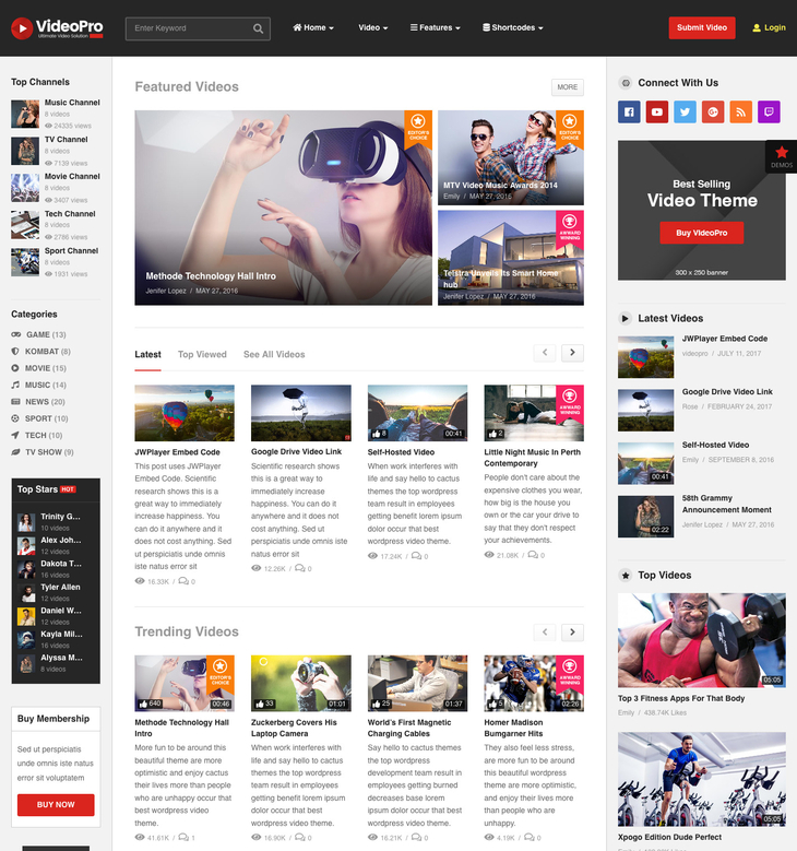 VideoPro WordPress Theme