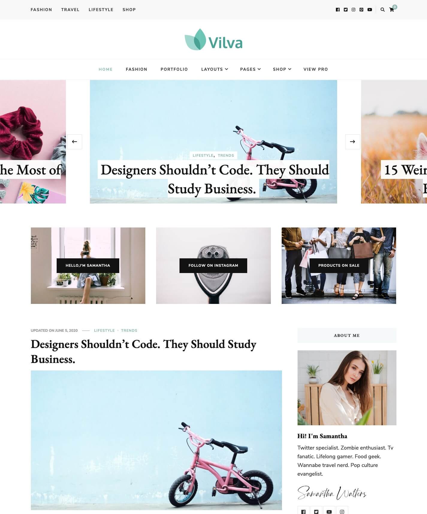 Vilva Free WordPress Theme