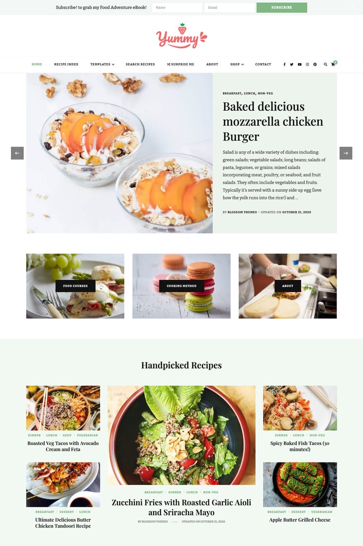 Vilva Pro recipes WordPress Theme