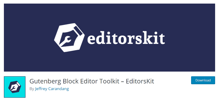 Webpage of EditorsKit plugin in WordPress.org