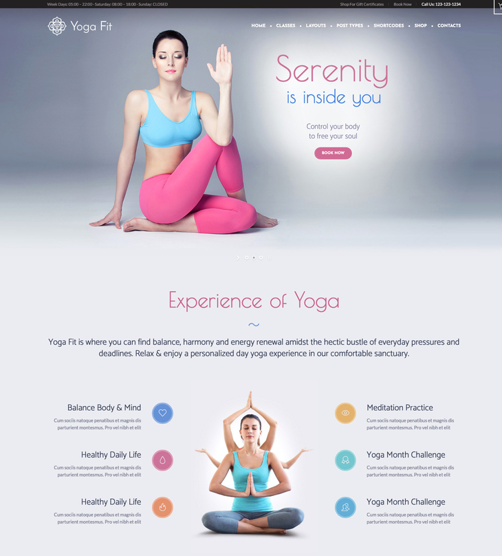 Yoga Fit WordPress Theme