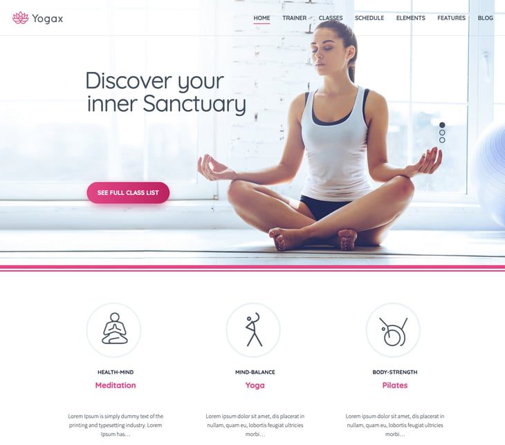 Yogax WordPress Theme