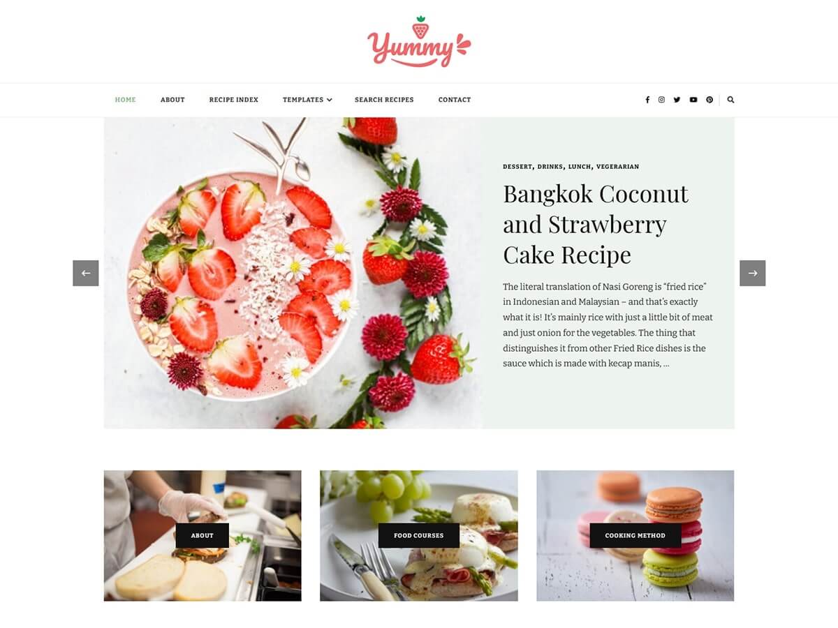 Yummy Recipe WordPress Theme