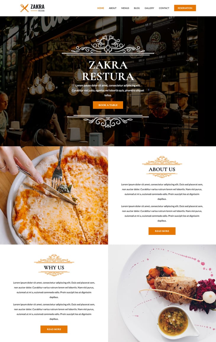 Zakra Restaurant Free WordPress Theme