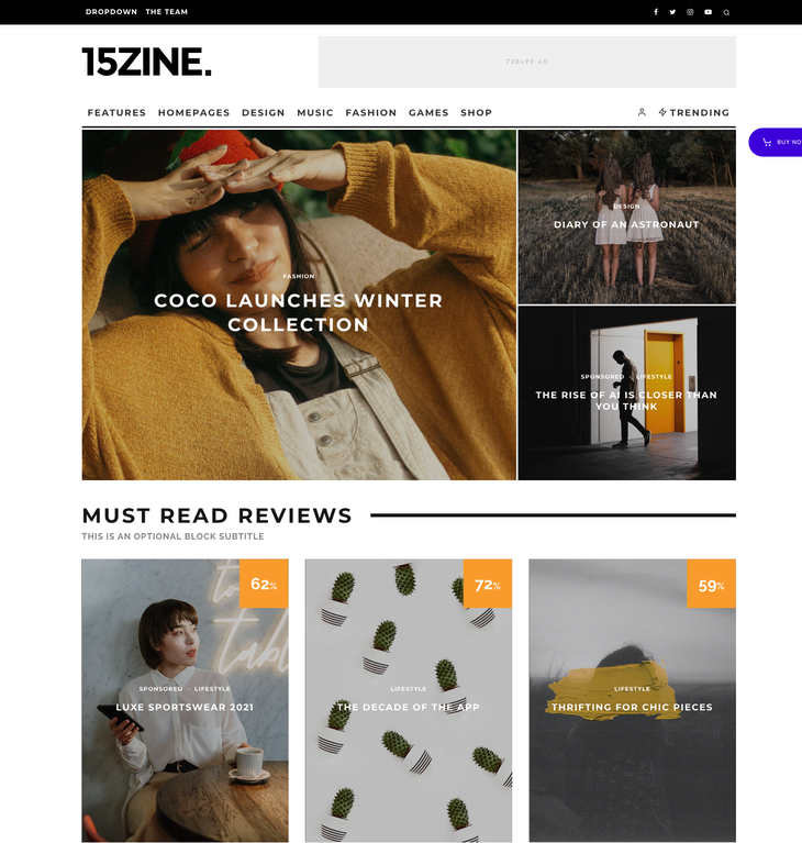 15Zine WordPress Theme