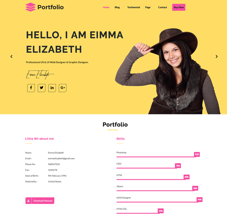 Advance Portfolio WordPress Theme