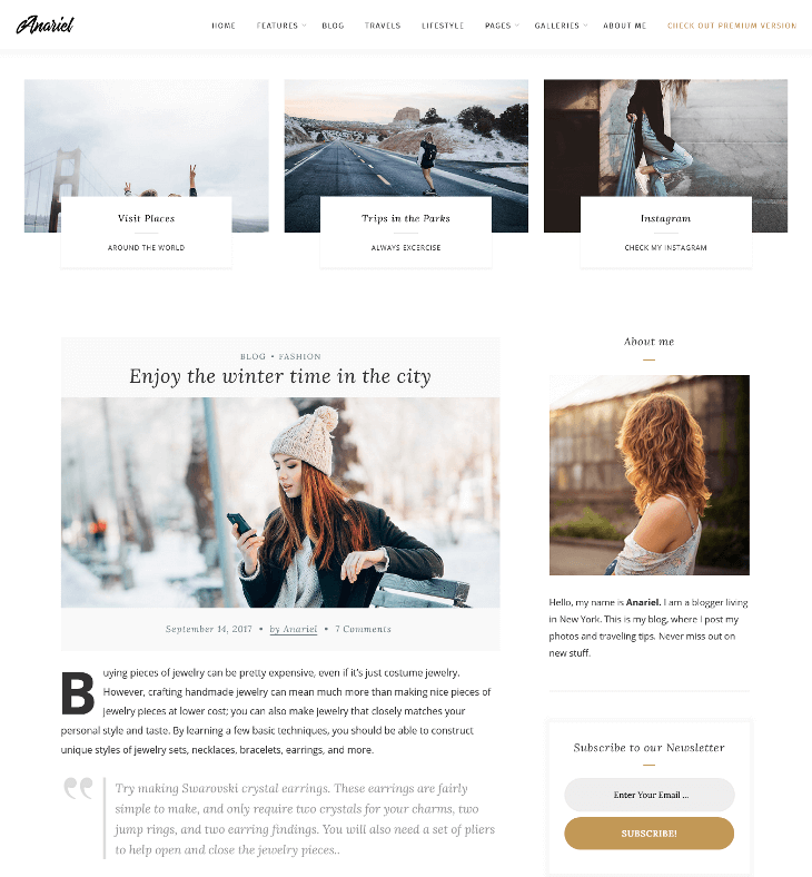 Anariel WordPress Theme