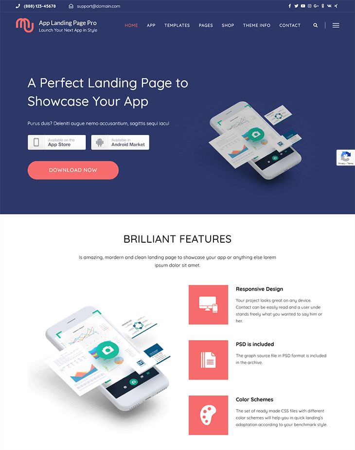 App landing Page Pro Theme