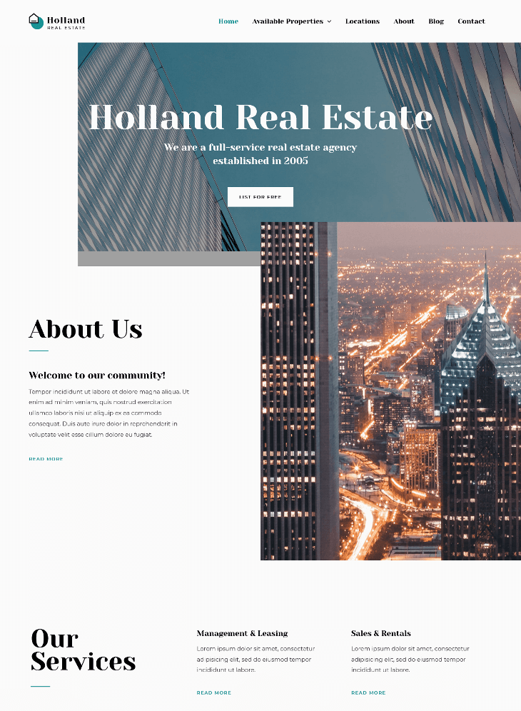 Astra Real Estate Agency WordPress Theme