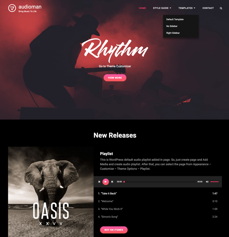 Audioman WordPress Theme