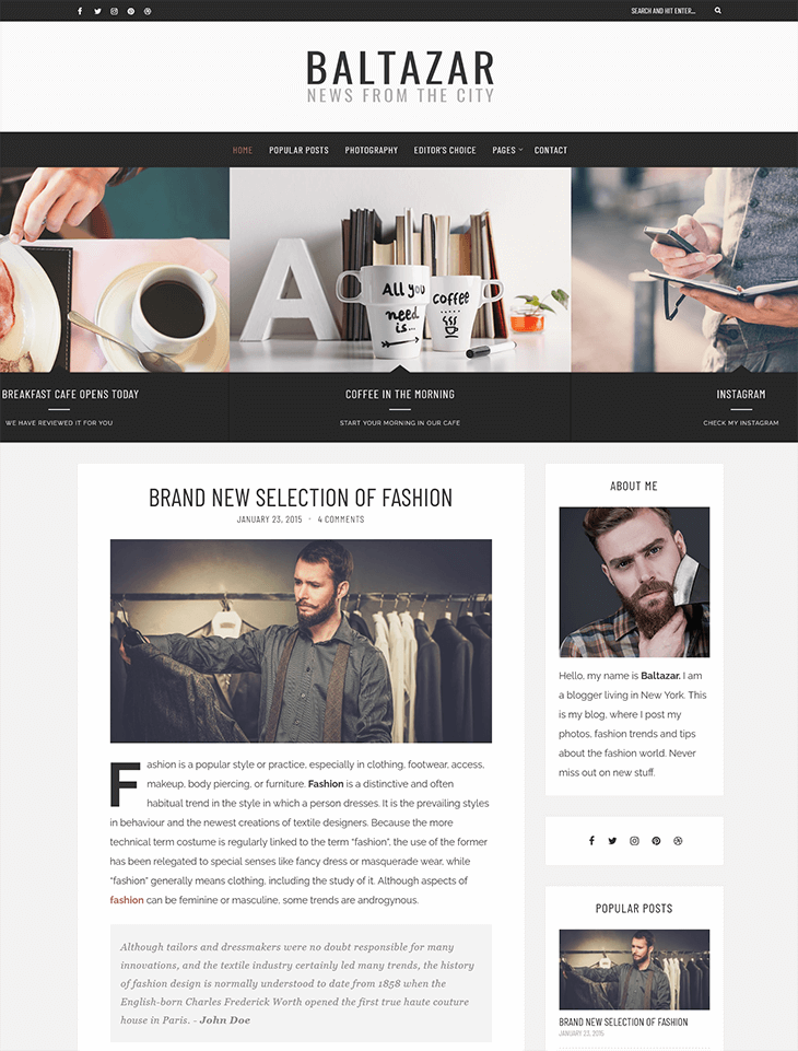 Baltazar Free WordPress Theme