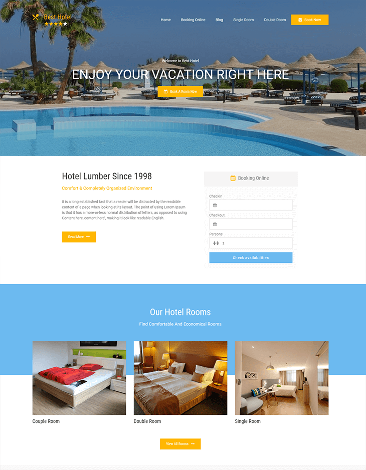 Best Hotel WordPress Theme